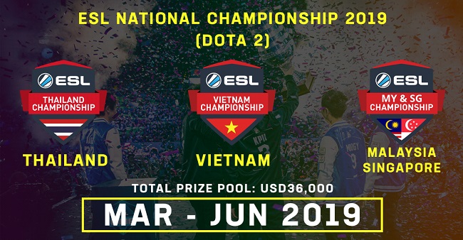 ESL Asia mở rộng hệ thống giải đấu Dota 2 National Championship Việt Nam